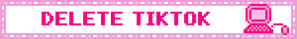 a blinkie with text that says 'delete tiktok' in the middle, and an image of a computer on the right'